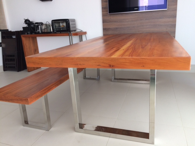 Mesa de Jantar com Banco u2013 Madeira Demoliç u00e3o e pés em Aço Inox Império Lazer Adesivo Olhinhos Unicornio ~ Mesa de Jantar com Banco u2013 Madeira Demoliç u00e3o e pés em Aço Inox Império Lazer